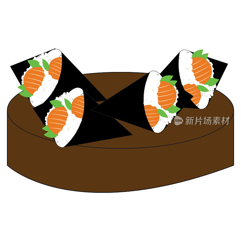Simple illustration design of traditional japanese food set with local theme